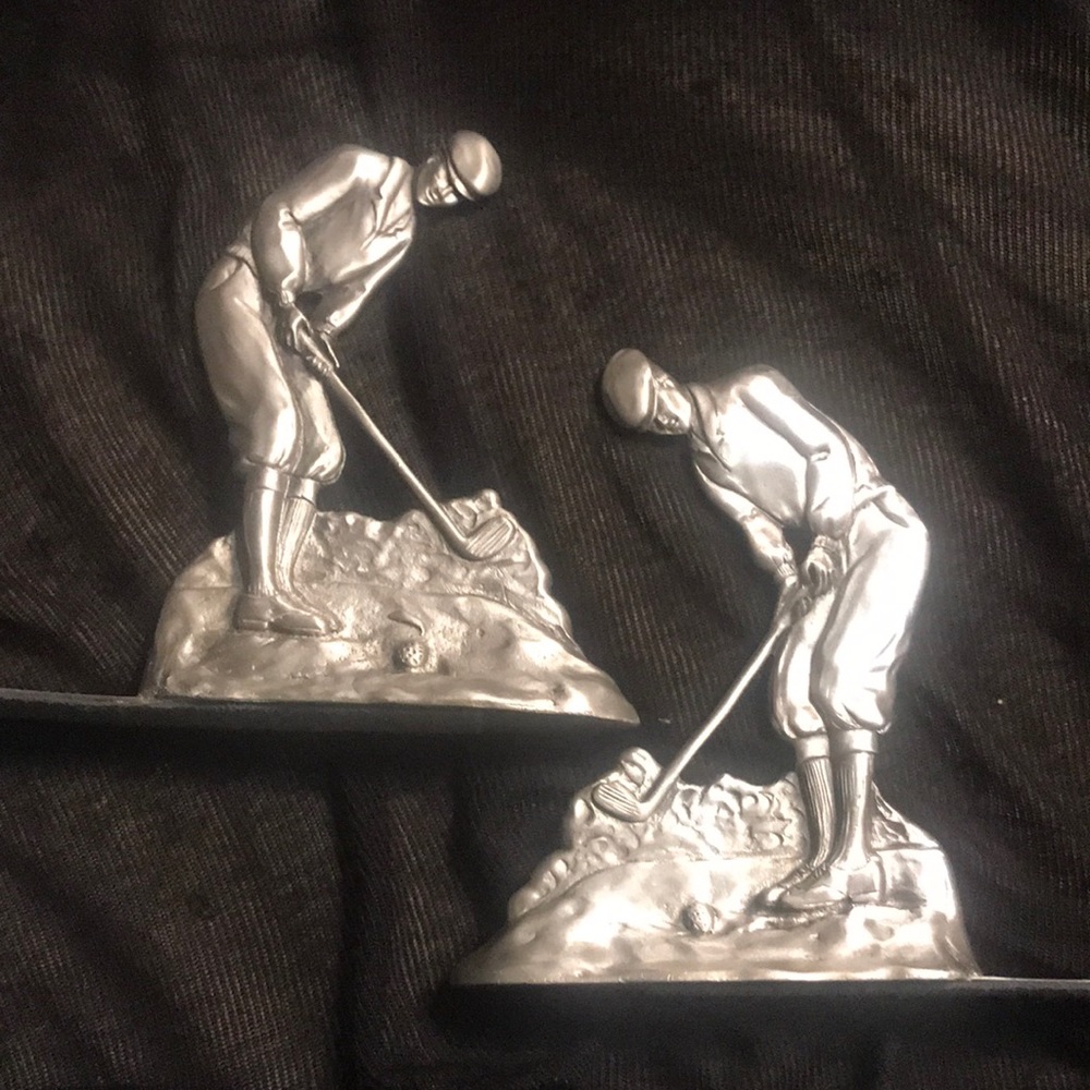 1991 Pewter Golf Bookends by Seagull Pewter Canada 🍁